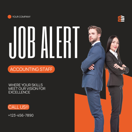 Platilla de diseño Accounting Staff Job Alert LinkedIn post