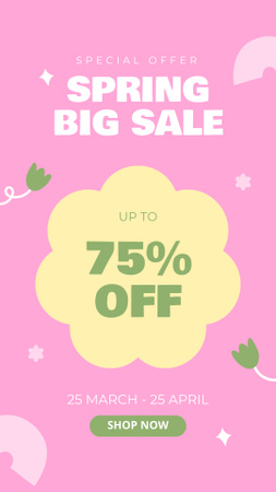 Plantilla de diseño de Big Spring Sale Announcement on Pink Instagram Story 