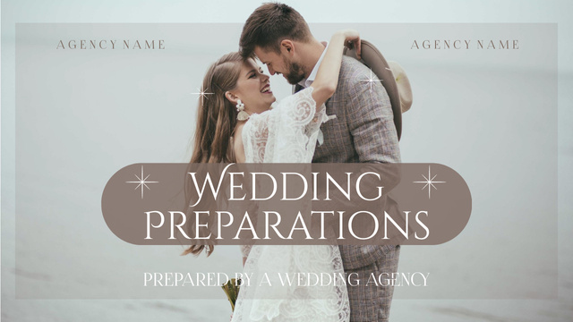 Ontwerpsjabloon van Youtube Thumbnail van Wedding Preparations with Happy Couple Embracing