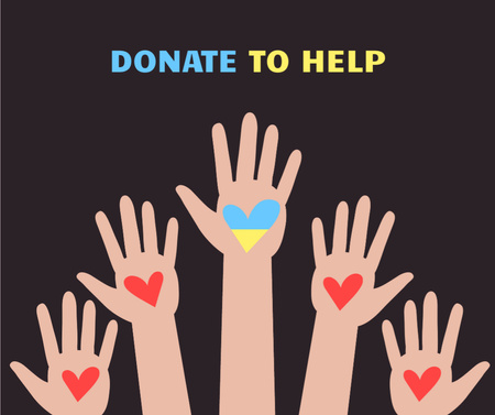Plantilla de diseño de Donation Motivation During War in Ukraine Facebook 
