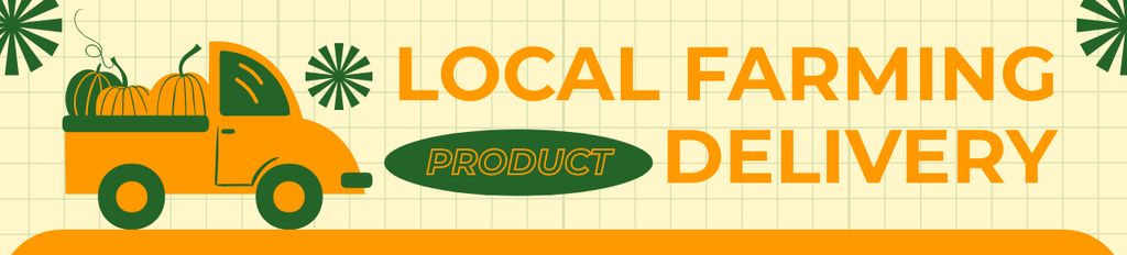 Local Delivery of Farm Products on Yellow Truck Ebay Store Billboard Modelo de Design