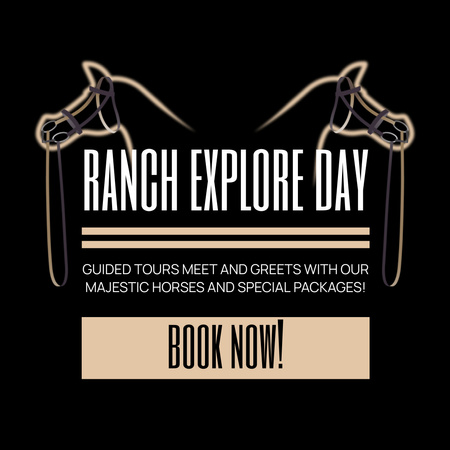 Offer an Exciting Excursion to Ranch with Beautiful Horses Animated Post Design Template