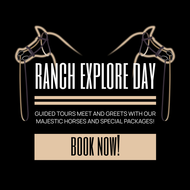 Offer an Exciting Excursion to Ranch with Beautiful Horses Animated Post Πρότυπο σχεδίασης