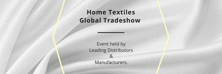 Home Textiles Events Announcement with White Silk Email header Modelo de Design