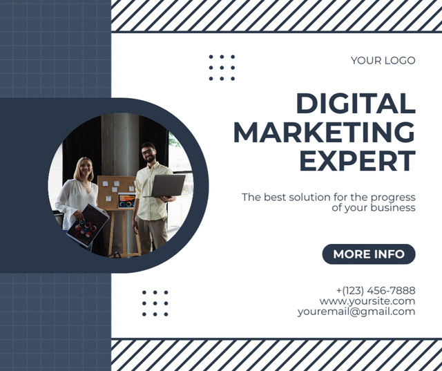 Agency Services with Digital Marketing Experts Facebook Πρότυπο σχεδίασης