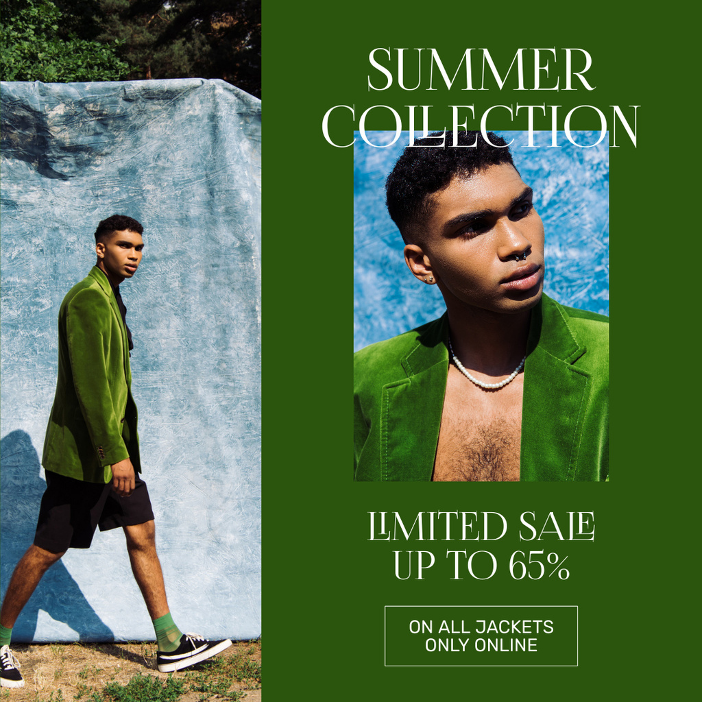 Summer Collection of Men's Wear Instagramデザインテンプレート