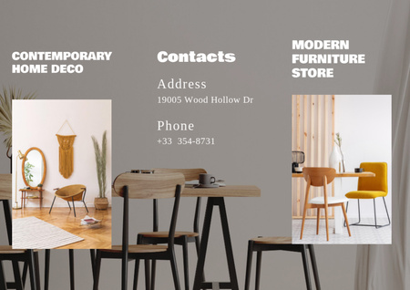 Ontwerpsjabloon van Brochure van moderne stijlvolle appartementen met houten meubilair