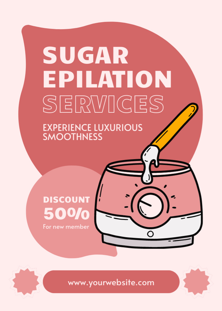 Discount for Sugaring on Pink Flayer Tasarım Şablonu