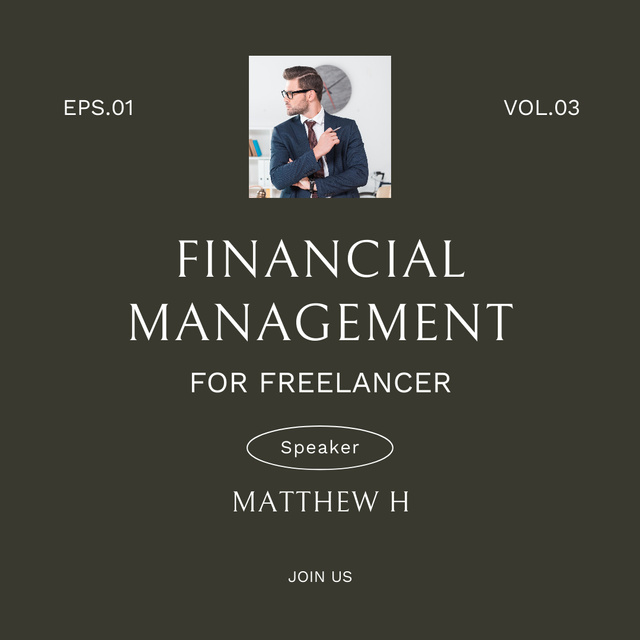 Financial Management Webinar for Freelancers Instagram Πρότυπο σχεδίασης