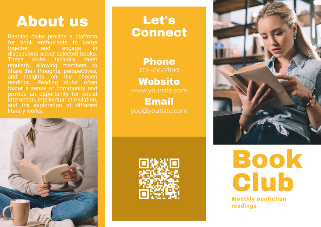 Template di design Book Club Ad Brochure