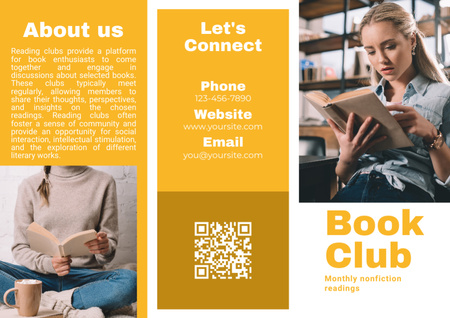 kitap kulübü reklamı Brochure Tasarım Şablonu