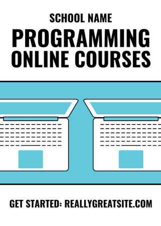 Programming Online Courses Announcement Flayer Design Template