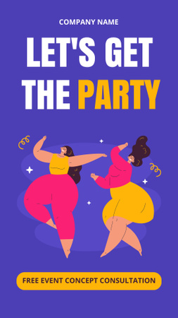Designvorlage Nette Frauen, die Spaß auf Party haben für Instagram Story