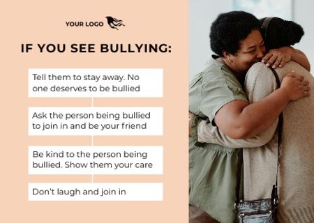 Template di design Awareness of Stop Bullying Card