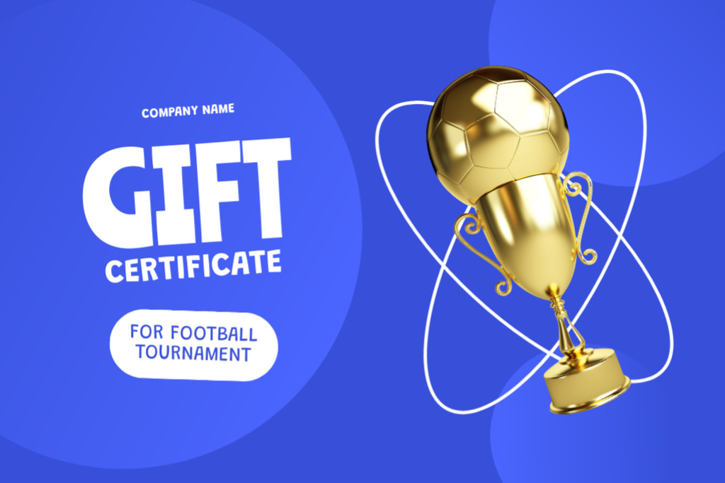 Platilla de diseño Football Tournament Voucher Offer Gift Certificate