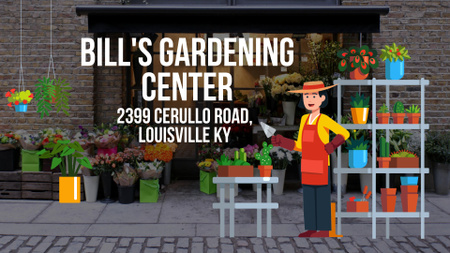 Anúncio de estúdio de florista com jardineiro trabalhando Full HD video Modelo de Design