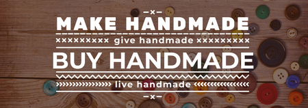Handmade Inspiration Sewing Buttons on Table Tumblr Modelo de Design