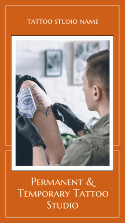Permanent And Temporary Tattoos Offer In Studio Instagram Story Design Template