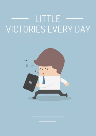 Citation about little victories every day Poster Design Template