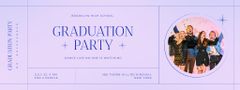 Graduation Party Announcement on Purple