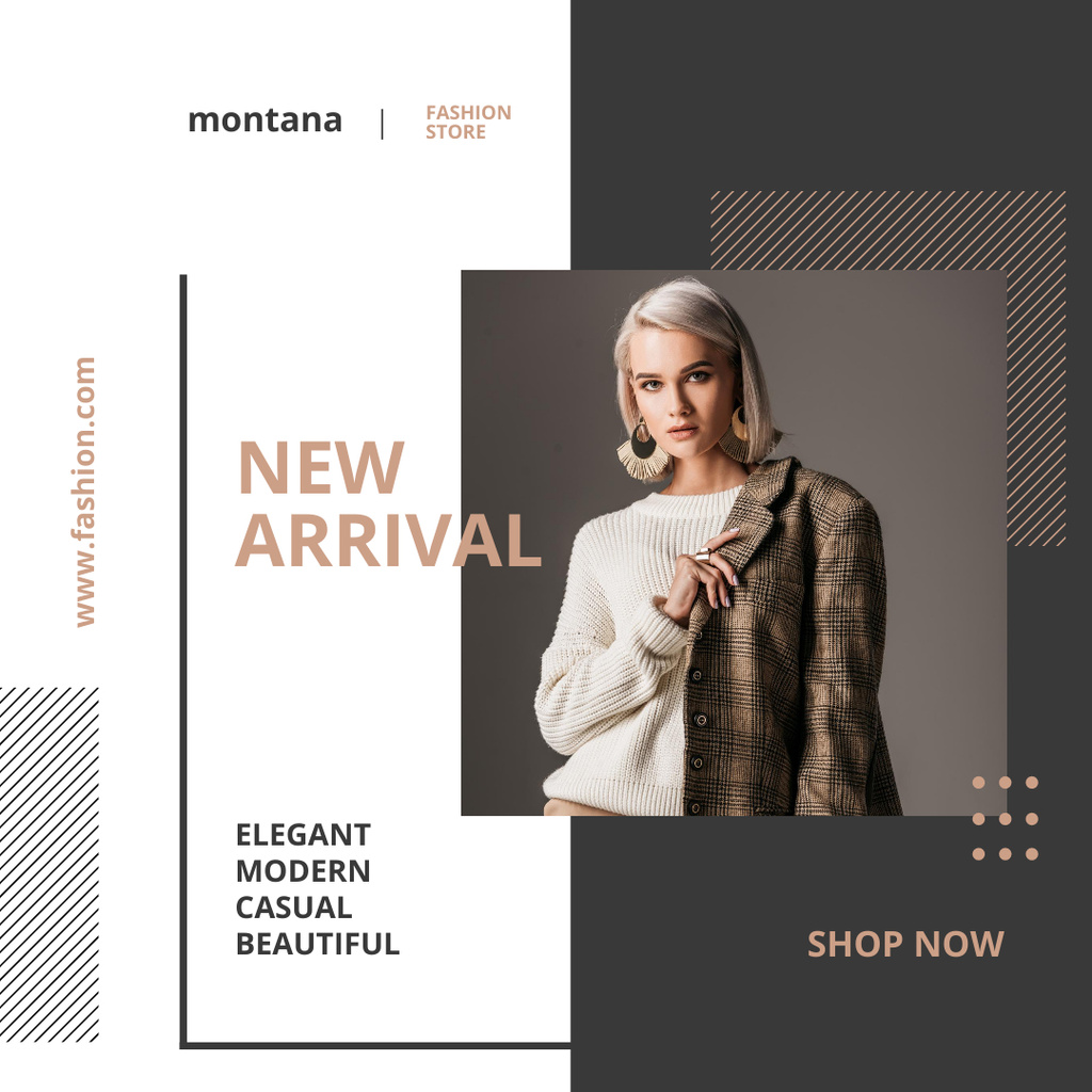 Casual Fashion Collection Promotion With Jacket Instagram Design Template