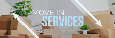 Plantilla de diseño de move-in services poster Twitter 