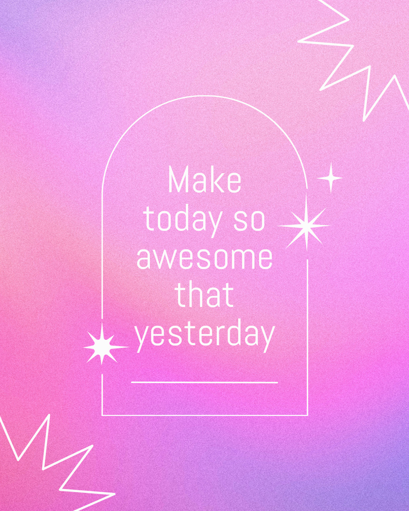 Designvorlage Inspirational Quote in Pink Gradient Background für Instagram Post Vertical