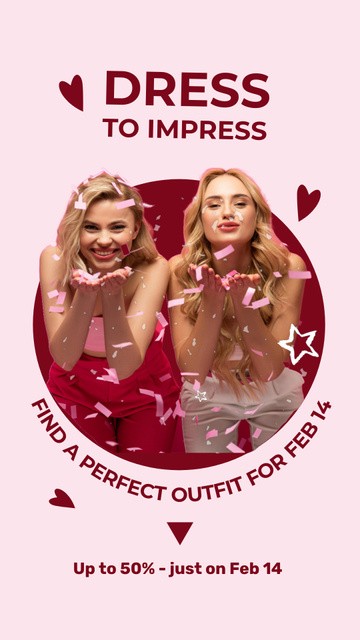 Dresses For Special Occasion Valentine`s Day Instagram Video Story Design Template