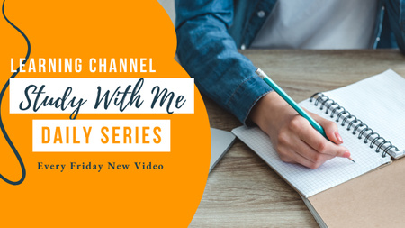 Learning Study With Me Channel Youtube Thumbnail Design Template