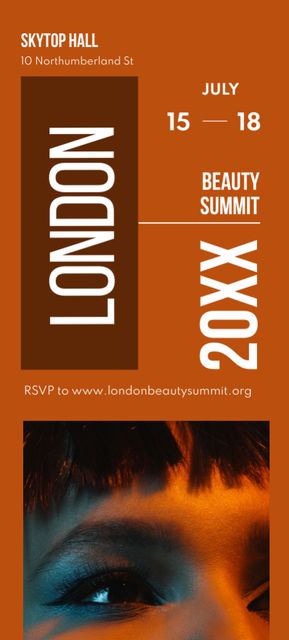 Beauty Conference Announcement In Orange Invitation 9.5x21cm – шаблон для дизайну