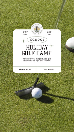 Ontwerpsjabloon van Instagram Story van Golf Camp Ad