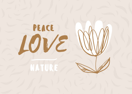 Eco Concept with Flower illustration Postcard 5x7in Design Template