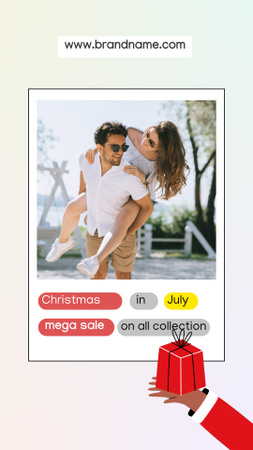 Christmas in July Mega Sale Announcement Instagram Video Story – шаблон для дизайна