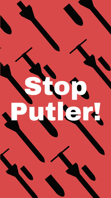 Designvorlage Stop Putin Slogan on Red für Instagram Story