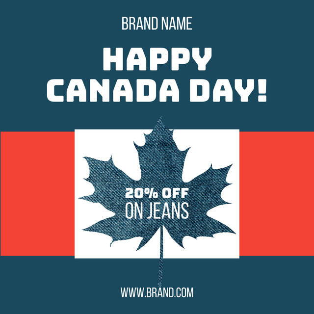 Canada Day Jeans Sale Announcement Instagram Πρότυπο σχεδίασης