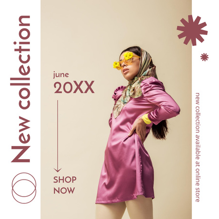 Designvorlage Online-Angebot der neuen Modekollektion im Sommer für Instagram