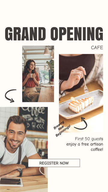 Ontwerpsjabloon van Instagram Story van Grand Opening of Cafe with Quality Desserts