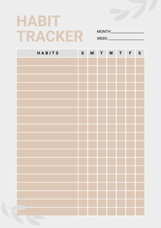 Habit tracker weekly Schedule Planner Šablona návrhu