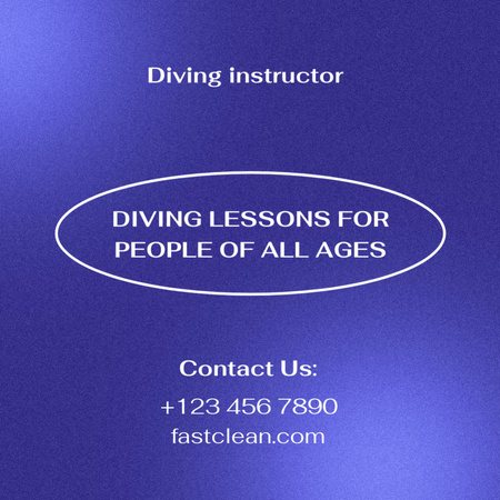 Diving Lesson Offer for People of Different Ages Square 65x65mm – шаблон для дизайна