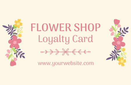Designvorlage Flower Shop Discount Pastel für Business Card 85x55mm