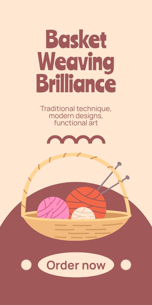 Offer Baskets with Knitting Tools Graphic Šablona návrhu