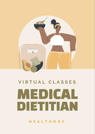 Nutrition and Dietetics Classes Announcement Flyer A6 Šablona návrhu