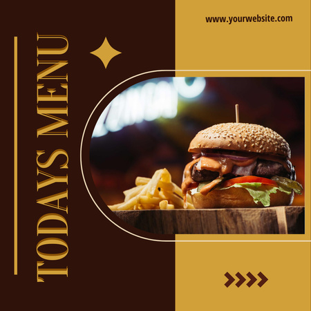 Special Offer of Burgers In Todays Menu Instagram Design Template