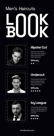 Men's Trendy Haircuts Infographic Design Template