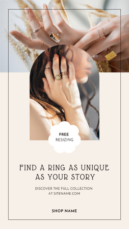 Accessories Offer with Luxury Rings Instagram Story Design Template