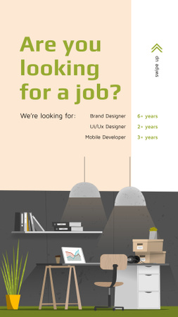 Platilla de diseño Job Offer in Office or From Home Instagram Story