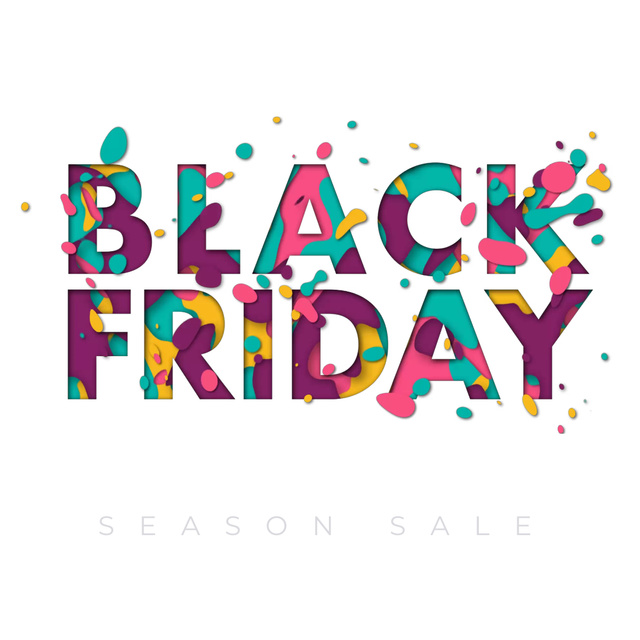 Black Friday Colourful inscription Animated Post Design Template