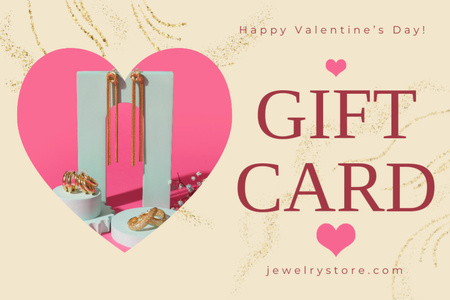 Jewelry Offer on Valentine's Day Gift Certificate Design Template