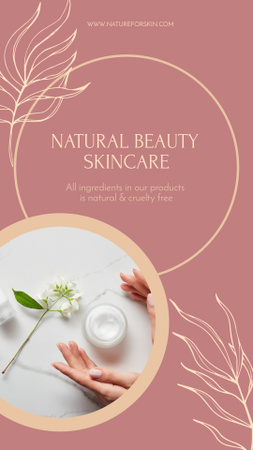 beleza natural skincare ad Instagram Story Modelo de Design