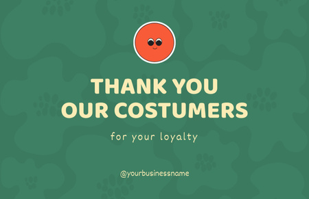 Thank You for Loyalty Green Business Card 85x55mm tervezősablon